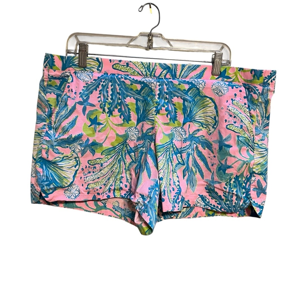 Lilly Pulitzer Pink and Blue Tropical Shorts size XL - Picture 5 of 7